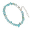 Light Blue Apatite Chips Beaded Bracelet Silver Plated Clasp 5-8mm 7.5" Length