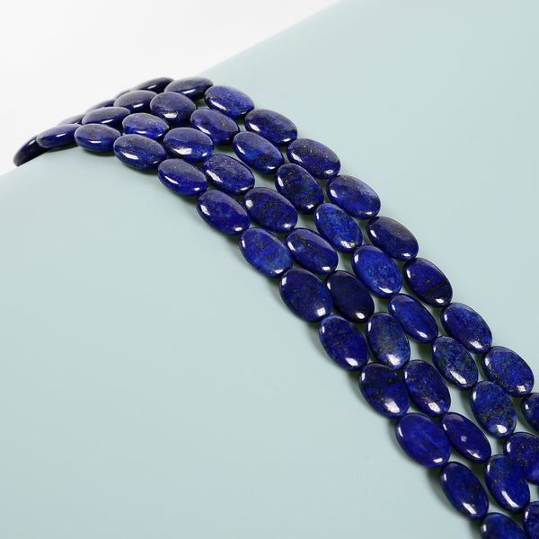 Lapis Lazuli Smooth Oval Shape Beads 8x10mm 10x14mm 13x18mm 15.5" Strand