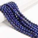 2.0mm Large Hole Lapis Lazuli Smooth Round Beads 8mm 10mm 15.5" Strand