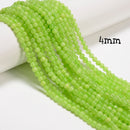 Green Flower Jade Smooth Round Beads 4mm 6mm 8mm 10mm 12mm 15.5" Strand