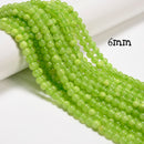 Green Flower Jade Smooth Round Beads 4mm 6mm 8mm 10mm 12mm 15.5" Strand