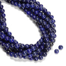 2.0mm Large Hole Lapis Lazuli Smooth Round Beads 8mm 10mm 15.5" Strand