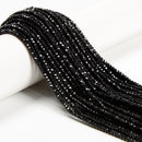 Natural Black Tourmaline Faceted Rondelle Beads 2x3mm 3x4mm 15.5" Strand