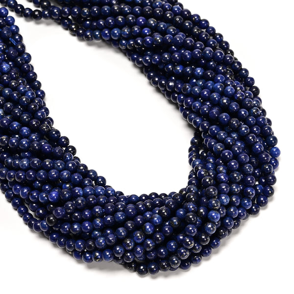 Lapis Lazuli Smooth Round Beads 2mm 3mm 4mm 5mm 15.5" Strand