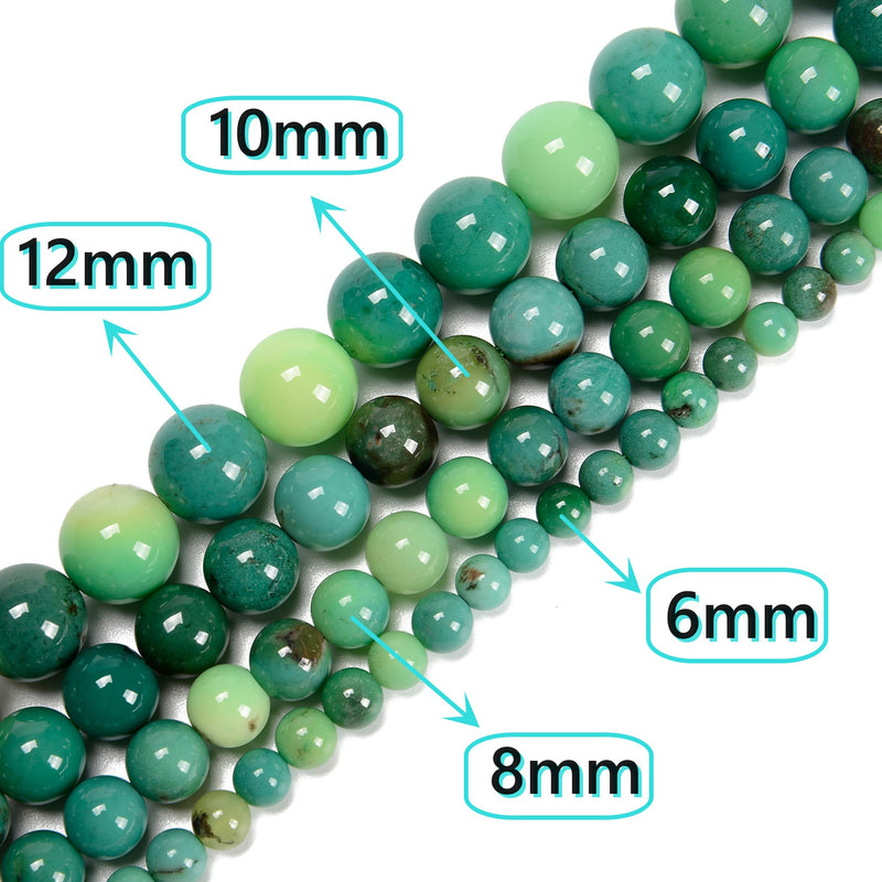 Natural Chrysoprase Smooth Round Beads 4mm 6mm 8mm 10mm 12mm 15.5" Strand