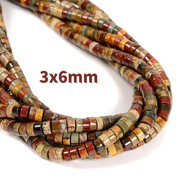 Red Cherry Creek Jasper Heishi Discs Beads Size 2x4mm 3x6mm 3x8mm 15.5" Strand