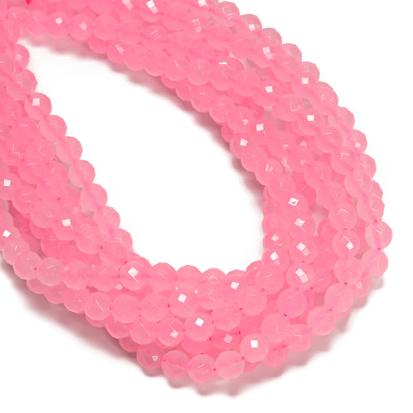 Natural Rose Quartz Faceted Round Beads 6mm 8mm 10mm 12mm 15.5" Strand