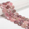 Madagascar Rose Quartz Faceted Rectangle Beads Size 15x20mm 15.5'' Strand