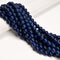 Sapphire Blue Dyed Quartz Smooth Round Beads 4mm 6mm 8mm 10mm 12mm 15.5" Strand