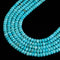 Blue Turquoise Faceted Rondelle Beads 4x6mm 15.5" Strand