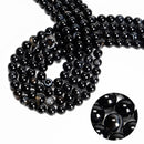 Black Striped Agate Smooth Round Beads 4mm 6mm 8mm 10mm 12mm Approx 15.5" Strand