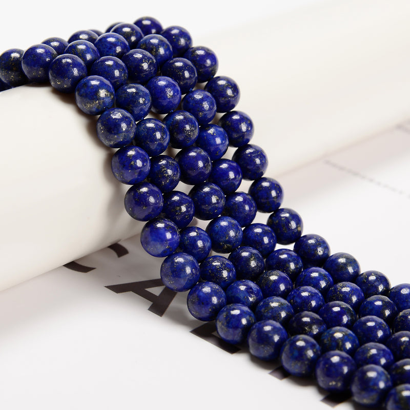 Stunning Blue Lapis Lazuli Necklace – 6mm Round Beads (Choose Your Length!)