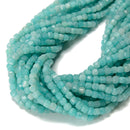 Natural Green Amazonite Faceted Cube Beads Size 4-5mm 15.5'' Strand