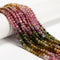 Natural Gradient Tourmaline Faceted Round Beads Size 4-5mm 15.5'' Strand