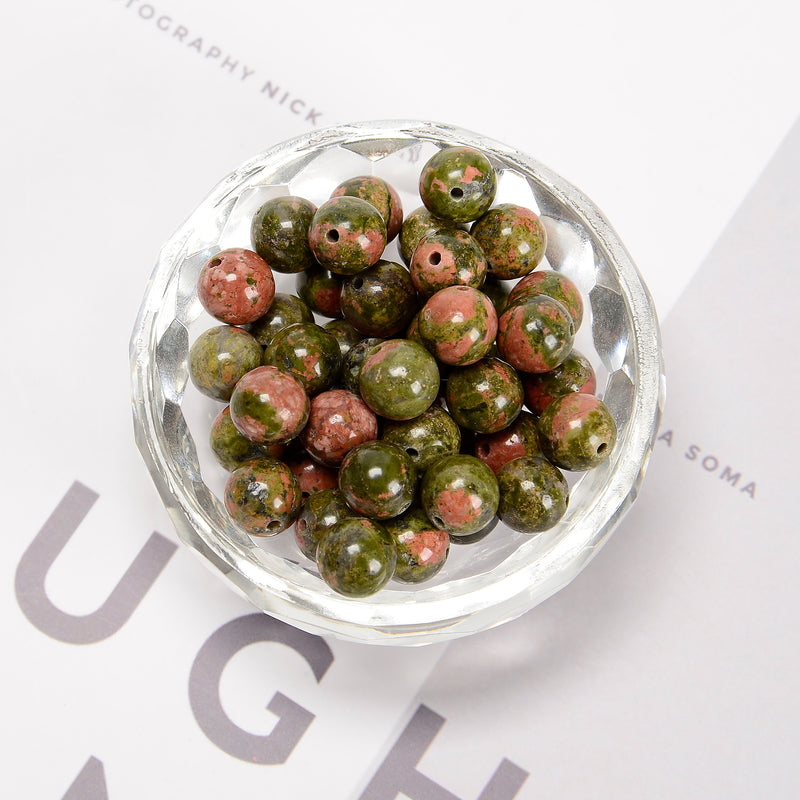 Natural Epidote Stone Beads Red Green Clinozoisite Round Loose Gem Bead for Jewelry Making DIY Bracelet Findings 4/6/8/10/12mm - 36 Natural Epidote Stone Beads Red Green Clinozoisite Round Loose Gem Bead for Jewelry Making DIY Bracelet Findings 4/6/8/10/12mm - 36