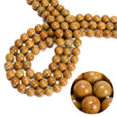 Wood Grain Jasper Smooth Round Beads Size 6mm-12mm 15.5'' Strand
