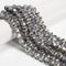 Gun Metal Gray Crystal Glass Matte Faceted Round Beads 8mm 10mm 12mm 15.5" Strand