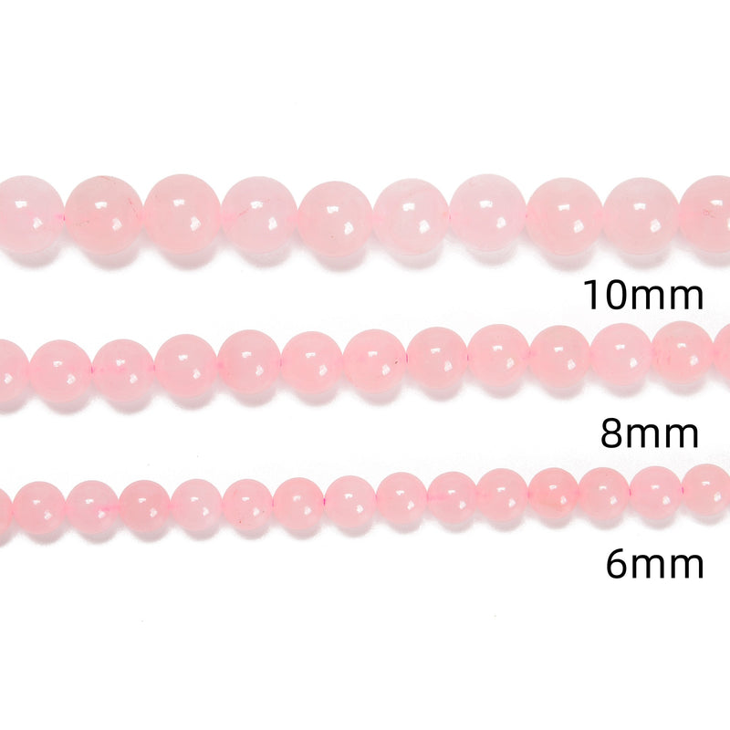 Rose Quartz Smooth Round Beads 4mm 6mm 8mm 10mm 12mm 15.5" Strand