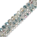 Multi-Color Crystal Glass Matte Faceted Round Beads 8mm 10mm 12mm 15.5" Strand