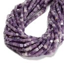 Natural Lepidolite Smooth Cube Beads Size 4mm 15.5'' Strand