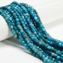 Natural Dark BlueApatite Faceted Cube Beads 4-5mm 15.5" Strand