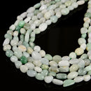 Natural Green Jade Pebble Nugget Beads Approx 6-8mm 15.5" Strand