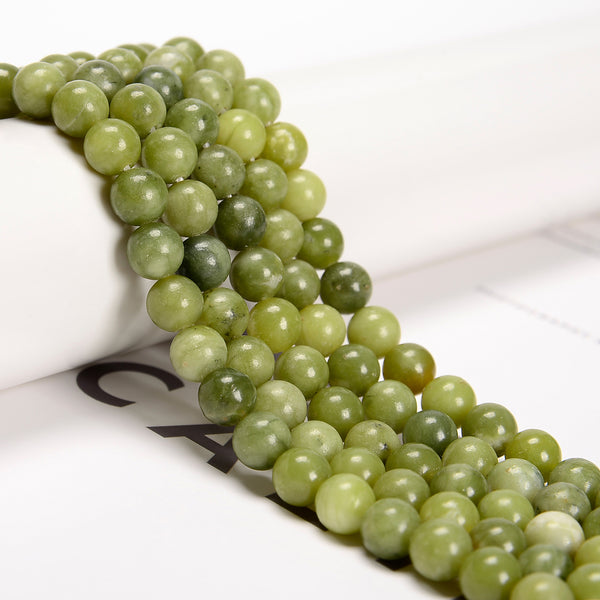Natural Green African Jade Round Beads 15.5 Strand 4mm 6mm 8mm 10mm S2 –  Eagle Beadz