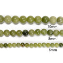 Natural Chinese Green Jade Smooth Round Beads 4mm 6mm 8mm 10mm 15.5'' Strand