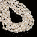 White Fresh Water Pearl Baroque Fireball Beads Size 10x17mm 15.5'' Strand