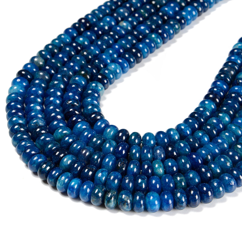 Natural Apatite Smooth Rondelle Beads 4x6mm 5x8mm 6x10mm 6x12mm 10x16mm 15.5" Strand