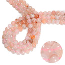 Cherry Flower Sakura Agate Smooth Round Beads Size 4mm 6mm 8mm 10mm 15.5" Str