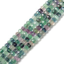 Natural Fluorite Faceted Rondelle Beads Approx 5x8mm 15.5" Strand