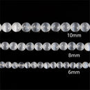 Natural Selenite Smooth Round Beads Size 6mm 8mm 10mm 12mm 16mm 18mm 15.5"Strand