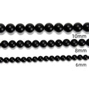 Black Onyx Matte Round Beads 4mm 6mm 8mm 10mm 12mm Approx 15.5" Strand