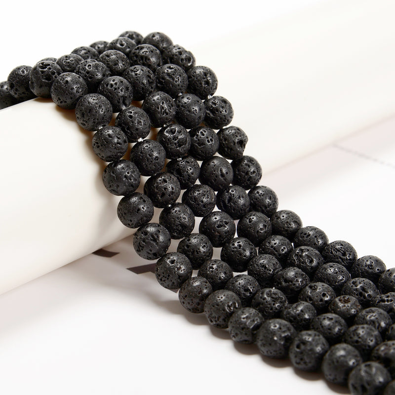 8mm Beads Natural Lava Rock Beads Natural Black Lava Rock Stone
