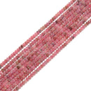 Natural Thulite Faceted Rondelle Beads Size 2x3mm 15.5'' Strand