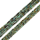 African Turquoise Faceted Round Beads 2mm 3mm 4mm 5mm 15.5" Strand