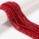 Red Dyed Jade Smooth Rondelle Beads Size 2x6mm 15.5'' Strand