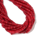 Red Dyed Jade Smooth Rondelle Beads Size 2x6mm 15.5'' Strand