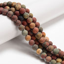 Red Creek Jasper Matte Round Beads Size 4mm 6mm 8mm 10mm 12mm 15.5" Strand