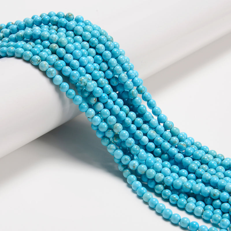 Blue Turquoise Smooth Round Beads 2mm 3mm 4mm 15.5" Strand