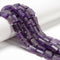 Natural Amethyst Matte Cylinder Tube Beads Size 8x12mm 15.5" Strand