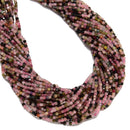 Natural Multi-color Tourmaline Faceted Cube Size 2.5mm 15.5'' Strand