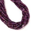 Natural Dark Lepidolite Heishi Disc Beads Size 2x4mm 3x6mm 3x8mm 15.5'' Strand