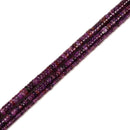 Natural Dark Lepidolite Heishi Disc Beads Size 2x4mm 3x6mm 3x8mm 15.5'' Strand