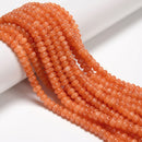 Orange Color Dyed Jade Smooth Rondelle Beads Size 4x6mm 15.5'' Strand