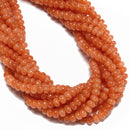 Orange Color Dyed Jade Smooth Rondelle Beads Size 4x6mm 15.5'' Strand