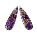 Purple Sea Sediment Jasper Pendant Earrings Teardrop Shape 18x60mm Sold Per Pair