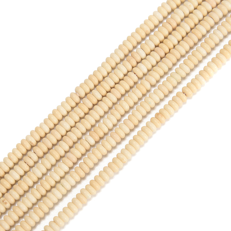 White Howlite Turquoise Smooth Rondelle Beads 2x4mm 15.5" Strand