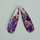 Purple Sea Sediment Jasper Pendant Earrings Teardrop Shape 18x60mm Sold Per Pair
